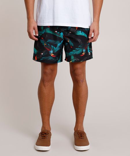Short-Masculino-Estampado-de-Tucano-com-Bolsos-e-Cordao-Preto-9788118-Preto_1