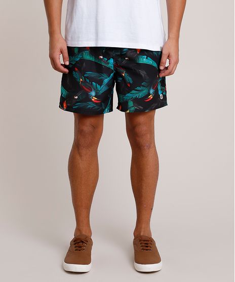 Short-Masculino-Estampado-de-Tucano-com-Bolsos-e-Cordao-Preto-9788118-Preto_1