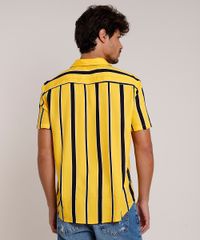 Camisa-Masculina-Tradicional-Listrada-Manga-Curta-Mostarda-9863311-Mostarda_2