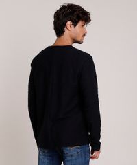 Bata-Masculina-em-Moletom-Flame-com-Amarracao-Manga-Longa-Gola-V-Preta-9847566-Preto_2