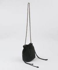 Bolsa-Feminina-Bucket-Transversal-Pequena-em-Veludo-com-Corrente-Preto-9484067-Preto_3