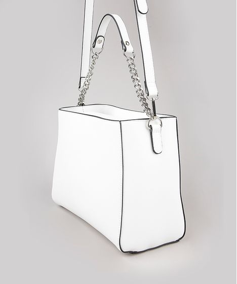 Bolsa feminina media branca Clearance
