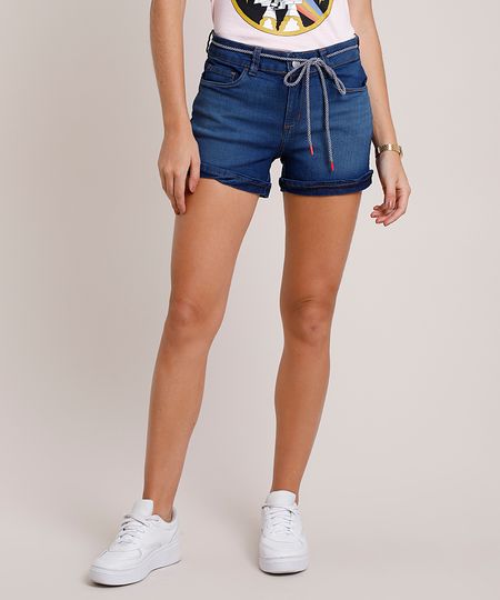 Short-Jeans-Feminino-Reto-com-Barra-Dobrada-e-Cinto-Cadarco-Azul-Escuro-9860039-Azul_Escuro_1
