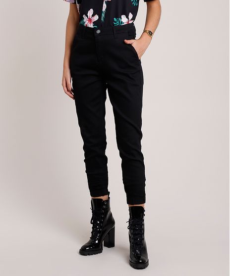 Calca-de-Sarja-Feminina-Sawary-Jogger-Cintura-Alta-Preta-9941565-Preto_1