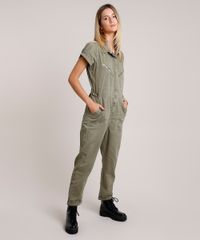 Macacao-de-Sarja-Feminino-com-Bolsos-Manga-Curta-Verde-Militar-9758585-Verde_Militar_1