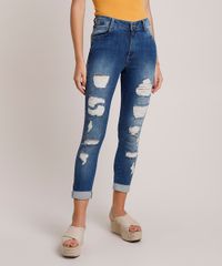 Calca-Jeans-Feminina-Sawary-Skinny-Cintura-Media-Cropped-Destroyed-Azul-Escuro-9941559-Azul_Escuro_1