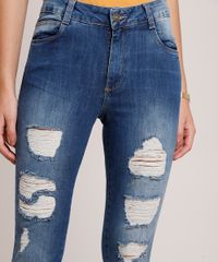 Calca-Jeans-Feminina-Sawary-Skinny-Cintura-Media-Cropped-Destroyed-Azul-Escuro-9941559-Azul_Escuro_4