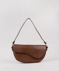 Bolsa-Feminina-Baguete-Media-Croco-Marrrom-9485388-Marrrom_1