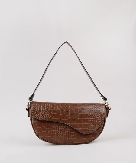 Bolsa-Feminina-Baguete-Media-Croco-Marrrom-9485388-Marrrom_1
