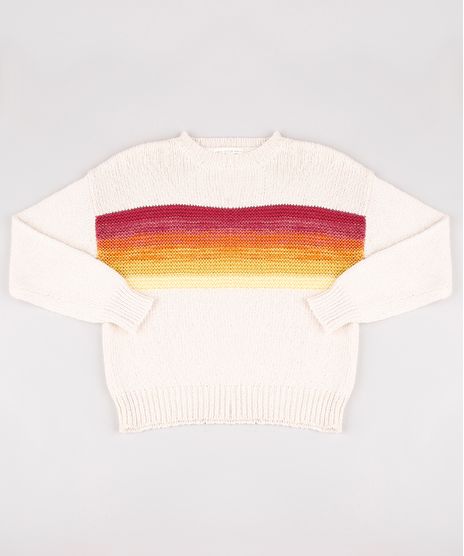 Sueter-Infantil-em-Trico-com-Listras-Bege-9811626-Bege_1