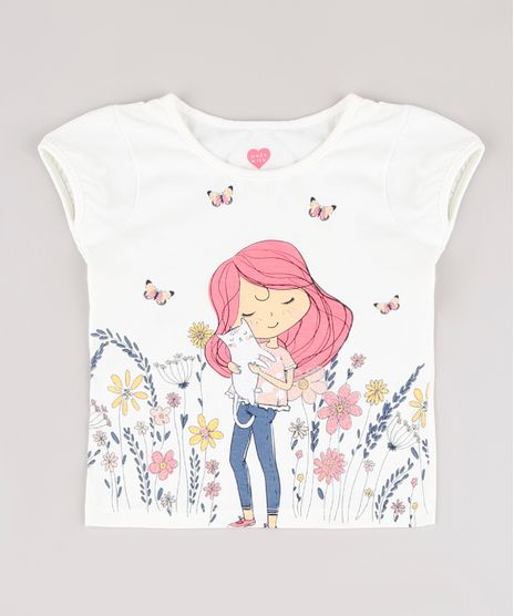 Blusa-Infantil-Menina-com-Gato-Manga-Curta-Off-White-9895168-Off_White_1