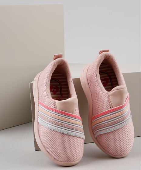 Tenis-Infantil-Molekinha-Running-com-Recorte-Listrado-Rosa-Claro-9903547-Rosa_Claro_1