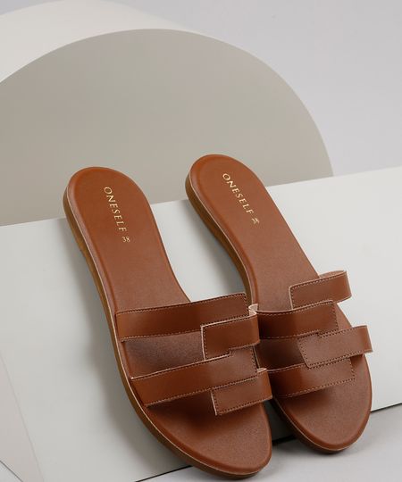 Rasteirinha-Slide-Feminina-Oneself-com-Recorte-Marrom-9906777-Marrom_1