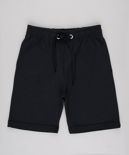 Bermuda-Infantil-Basica-em-Moletom-com-Bolso-Barra-Dobrada-Preta-9936162-Preto_1