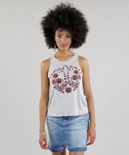 Regata-com-Estampa-Floral-Cinza-Mescla-Claro-8632642-Cinza_Mescla_Claro_1