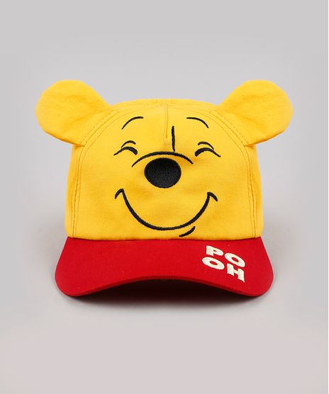 Bone-Infantil-Aba-Curva-Ursinho-Pooh-com-Orelhinhas-e-Bordado-Amarelo-9888502-Amarelo_1