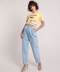 T-Shirt-Feminina-Mindset--Honey--Manga-Curta-Decote-Redondo-Amarela-9918128-Amarelo_3