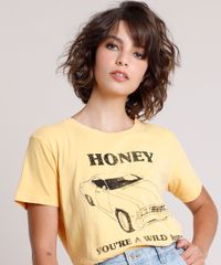 T-Shirt-Feminina-Mindset--Honey--Manga-Curta-Decote-Redondo-Amarela-9918128-Amarelo_4