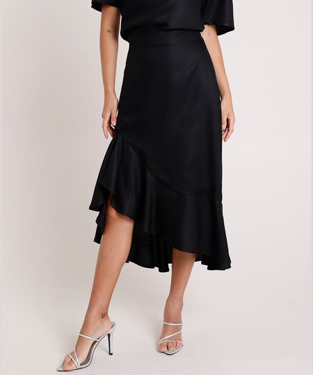 Saia-Feminina-Mindset-Midi-com-Babado--Preta-9921521-Preto_1