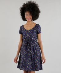 Vestido-Estampado-de-Abacaxi-Azul-Marinho-8501293-Azul_Marinho_1
