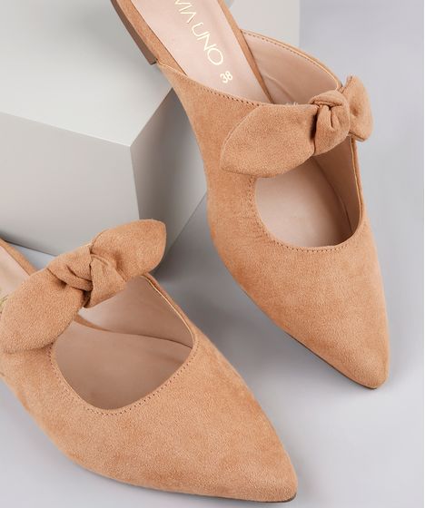 mule feminino bege