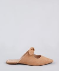 Mule-Feminino-Via-Uno-Bico-Fino-em-Suede-com-No-Bege-9837631-Bege_2
