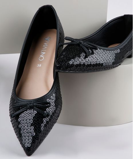 Sapatilha-Feminina-Via-Uno-Bico-Fino-em-Paete-com-Laco-Preta-9840216-Preto_1