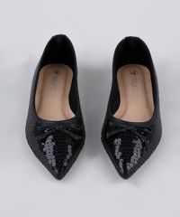 Sapatilha-Feminina-Via-Uno-Bico-Fino-em-Paete-com-Laco-Preta-9840216-Preto_5