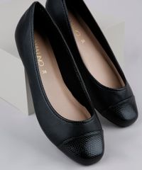 Sapatilha-Feminina-Via-Uno-Bico-Redondo-com-Recorte-Texturizado-Cobra-Preta-9837629-Preto_1