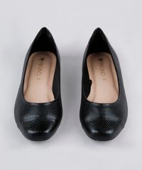 Sapatilha-Feminina-Via-Uno-Bico-Redondo-com-Recorte-Texturizado-Cobra-Preta-9837629-Preto_5