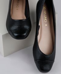 Sapatilha-Feminina-Via-Uno-Bico-Redondo-com-Recorte-Texturizado-Cobra-Preta-9837629-Preto_6