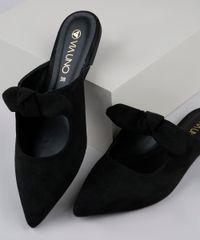 Mule-Feminino-Via-Uno-Bico-Fino-em-Suede-com-No-Preto-9837630-Preto_1
