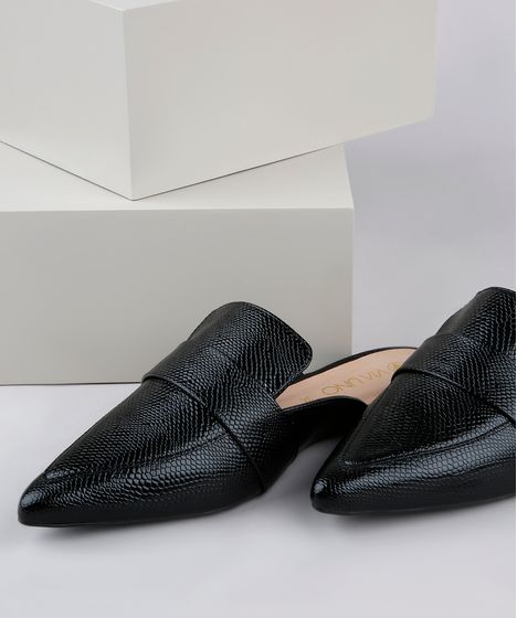 mule feminino verniz