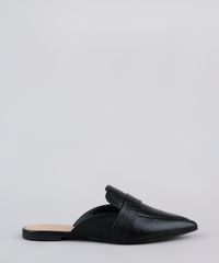 Mule-Feminino-Via-Uno-Bico-Fino-Texturizado-Cobra-em-Verniz-Preto-9840230-Preto_2
