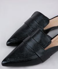 Mule-Feminino-Via-Uno-Bico-Fino-Texturizado-Cobra-em-Verniz-Preto-9840230-Preto_3