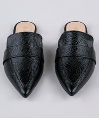 Mule-Feminino-Via-Uno-Bico-Fino-Texturizado-Cobra-em-Verniz-Preto-9840230-Preto_5