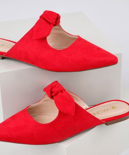 Mule-Feminino-Via-Uno-Bico-Fino-em-Suede-com-No-Vermelho-9837632-Vermelho_1