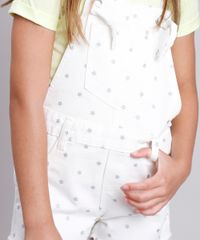 Jardineira-de-Sarja-Infantil-Estampada-de-Estrelas-com-Bolsos-e-Barra-Desfiada--Off-White-9794714-Off_White_4