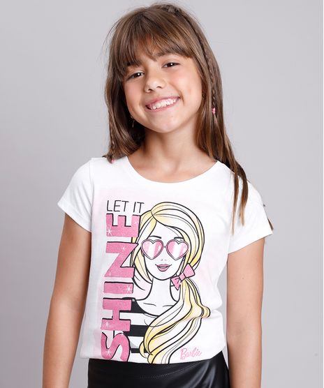 Blusa-Infantil-Barbie--Shine--com-Glitter-Manga-Curta--Off-White-9757213-Off_White_1