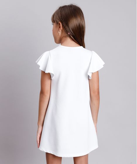 vestido infantil simples branco