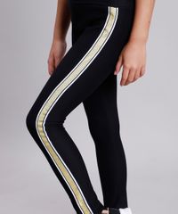 Calca-Legging-Infantil-com-Faixa-Lateral-em-Lurex-Preta-9841969-Preto_4