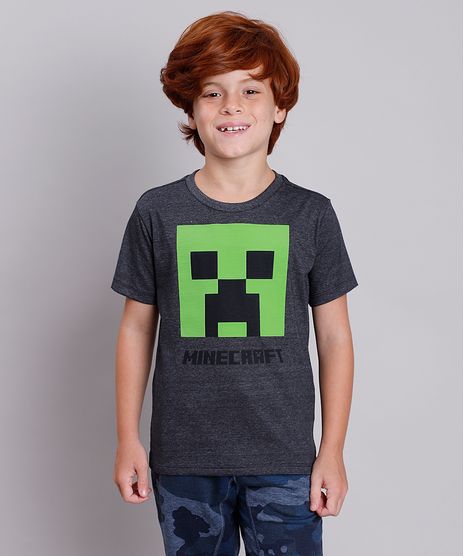 Camiseta-Infantil-Minecraft-Creeper-Manga-Curta-Cinza-Mescla-Escuro-9848352-Cinza_Mescla_Escuro_1