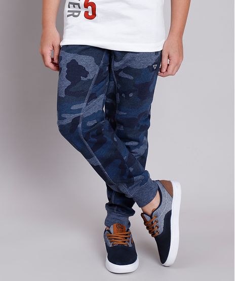 Calca-Infantil-Jogger-Estampada-Camuflada-em-Moletom-Azul-Marinho-9659784-Azul_Marinho_1