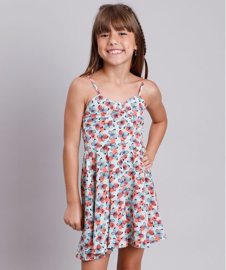 Vestido-Infantil-Estampado-de-Borboletas-com-Laco-Alca-Fina-Verde-Claro-9805641-Verde_Claro_1