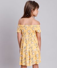 Vestido-Infantil-Estampado-Floral-com-Lastex-Manga-Curta-Mostarda-9676018-Mostarda_2