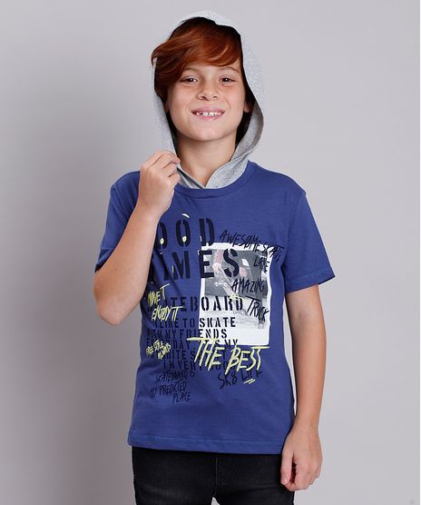 Camiseta-Infantil--Good-Time--com-Capuz-Manga-Curta-Azul-Escuro-9837973-Azul_Escuro_1