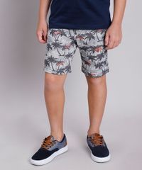 Bermuda-Infantil-Estampada-de-Coqueiros-com-Bolsos-Cinza-Mescla-Claro-9860493-Cinza_Mescla_Claro_1