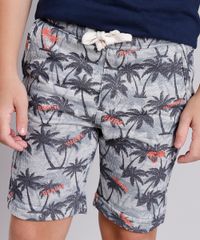 Bermuda-Infantil-Estampada-de-Coqueiros-com-Bolsos-Cinza-Mescla-Claro-9860493-Cinza_Mescla_Claro_4