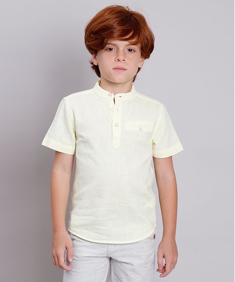 Camisa-Infantil-com-Bolso-Manga-Curta-Gola-Portuguesa-Amarelo-Claro-9671177-Amarelo_Claro_1