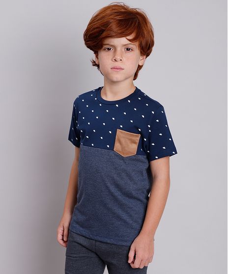 Camiseta-Infantil-com-Recorte-e-Bolso-em-Suede-Manga-Curta-Azul-Marinho-9758289-Azul_Marinho_1